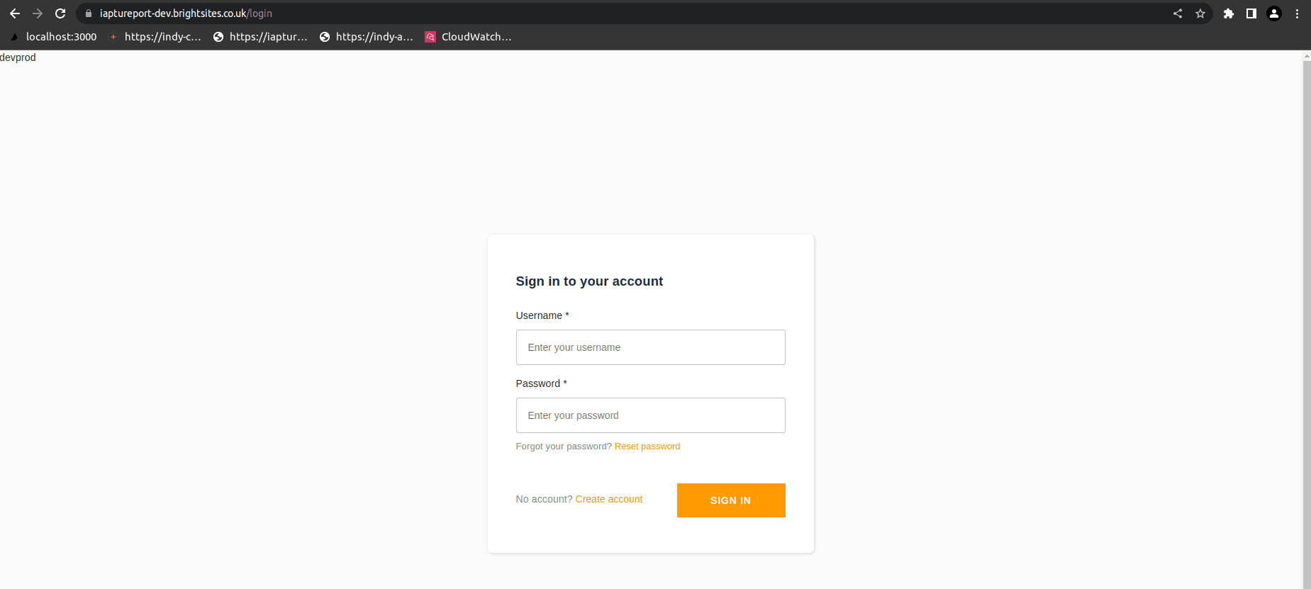 login page